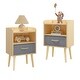 preview thumbnail 38 of 38, 2-Tier Kids Nightstand With Fabric Drawer, Set of 2