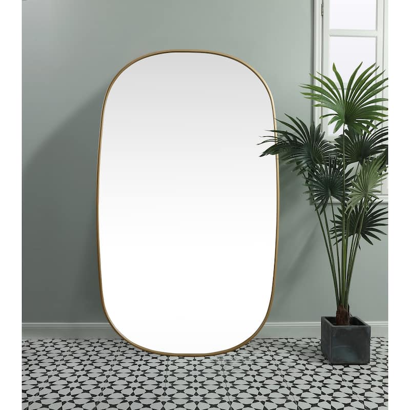 Indigo Home Metal Frame Oval Mirror 36x60 Inch