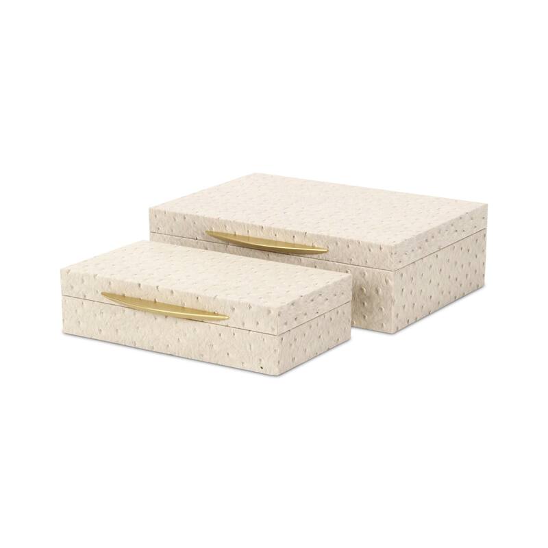Canorus Faux Ostritch Pattern Rectangular Box Set
