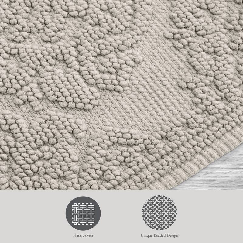 Jean Pierre Ricardo Cotton Fringe 2-Piece Bath Rug Set