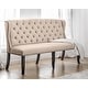 preview thumbnail 1 of 10, Furniture of America Tays Linen Tufted Fabric Wingback Loveseat Bench Beige