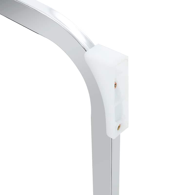 Roomfitters Arch Dining Chairs with White PU and Silver Arched Legs, Modern Upholstered Set of 4 for Home