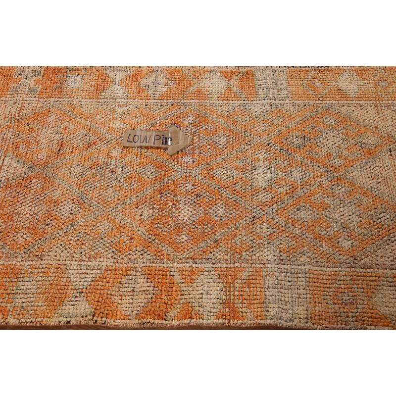 Geometric Oushak Oriental Vintage Runner Rug Handmade Wool Carpet - 2'6"x 8'0"