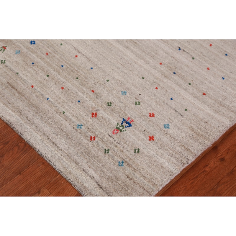 Tribal Gabbeh Oriental Area Rug Hand-Knotted Wool Carpet - 5'9"x 9'0"