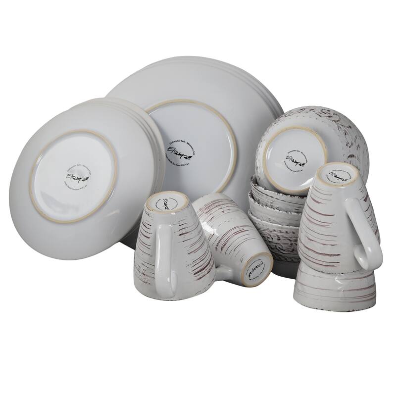 Elama Coastal Sands Shell 16-piece Dinnerware Set