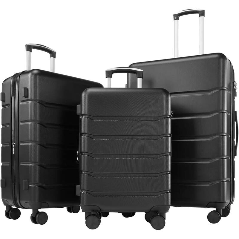 3-Piece Luggage Sets(20/24/28 Inch) , Hard Shell Suitcases with Spinner Wheels, Expandable Lightweight Rolling Suitcase Sets