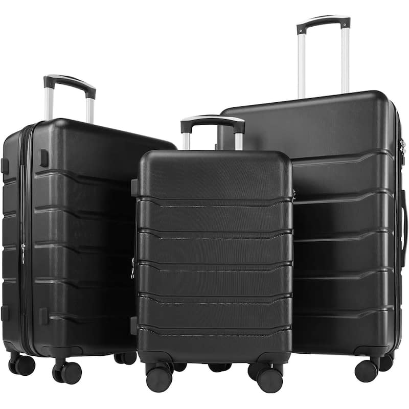 3-Piece Luggage Sets(20/24/28 Inch) , Hard Shell Suitcases with Spinner Wheels, Expandable Lightweight Rolling Suitcase Sets