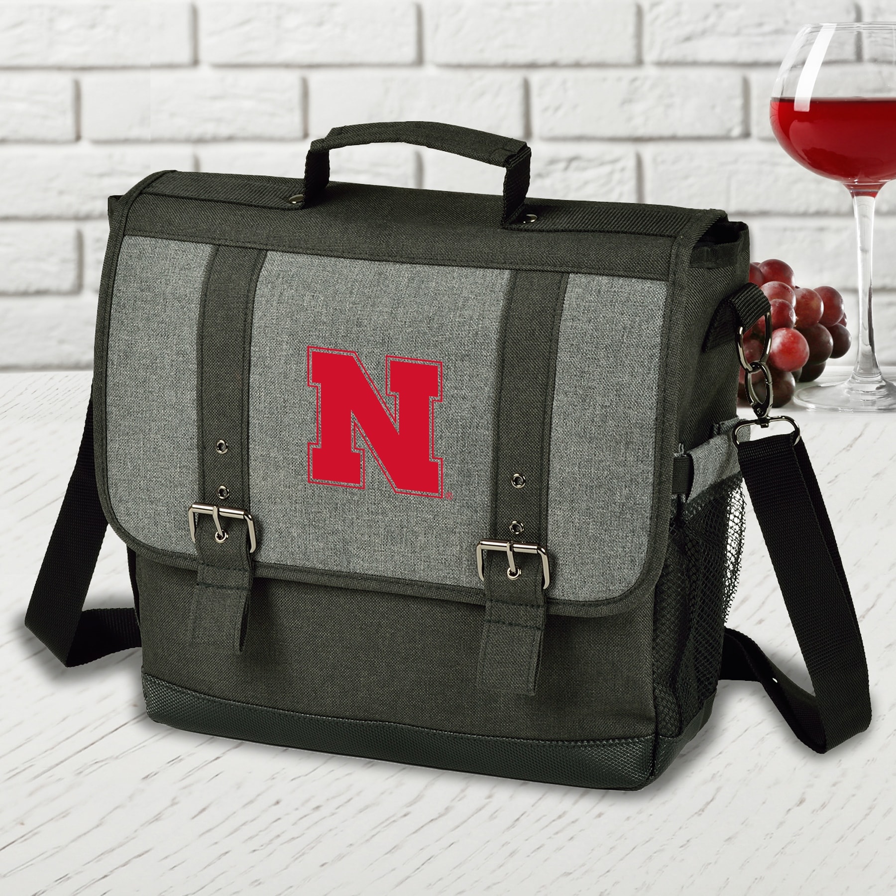 NCAA Nebraska University Cornhuskers Wine And Cheese Cooler w/ Table And Accessories