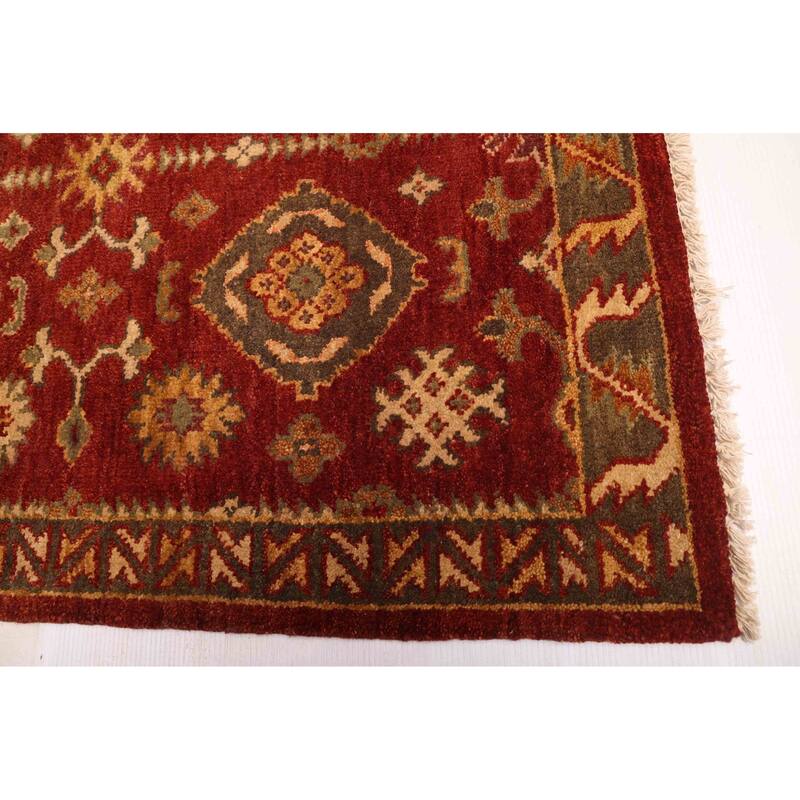 ECARPETGALLERY Hand-knotted Finest Agra Jaipur Dark Red Wool Rug - 8'9 x 11'7