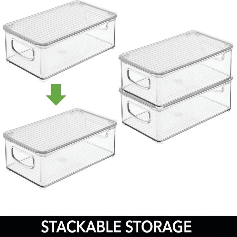 Plastic Storage Bin Box Container with Lid 4 Pack