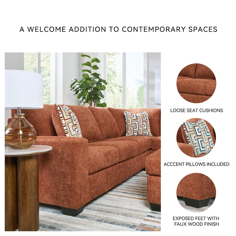 Signature Design by Ashley Aviemore 2-Piece Sectional with Chaise - 110"W x 90"D x 37"H