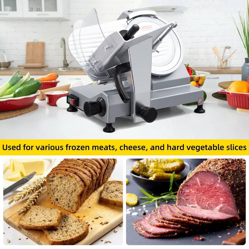 Commercial Meat Slicer,10 inch Electric Food Slicer, SemiAuto 240 W