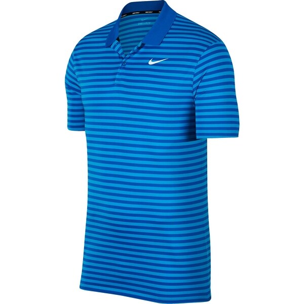 nike blue striped polo shirt