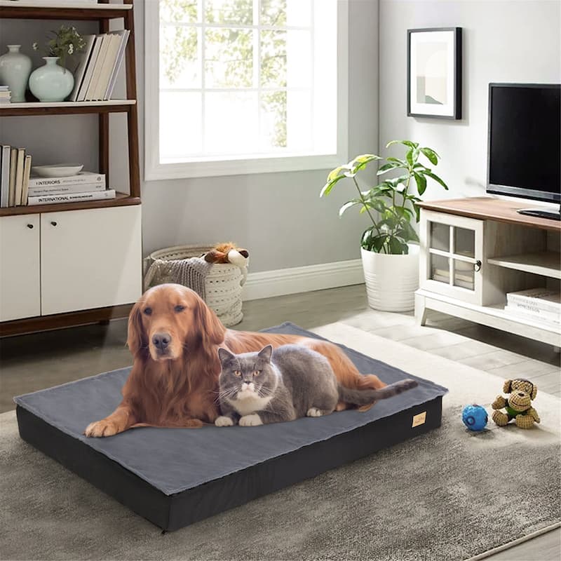 Orthopedic Foam Dog Bed Waterproof Pet Crate Mattess Cushion