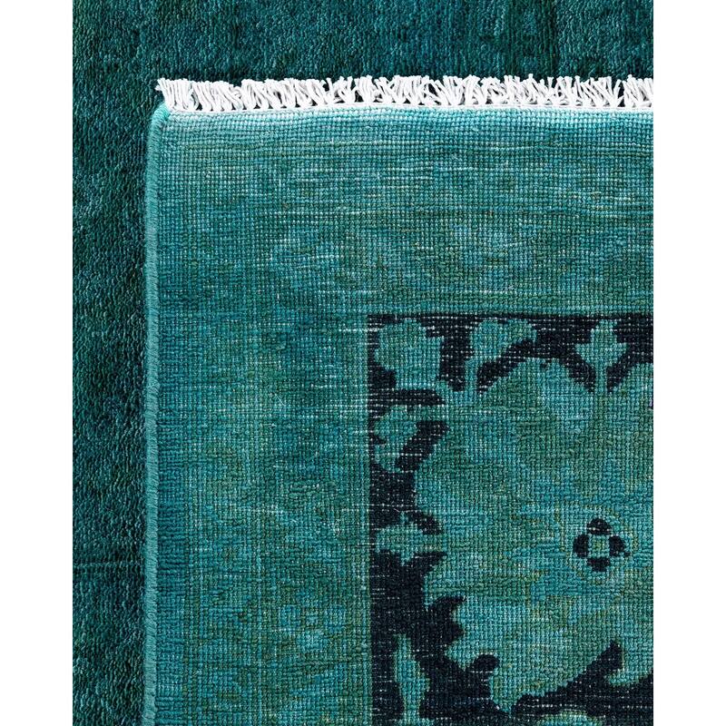 Overdyed, One-of-a-Kind Hand-Knotted Area Rug - Blue - 6' 1" x 9' 1"