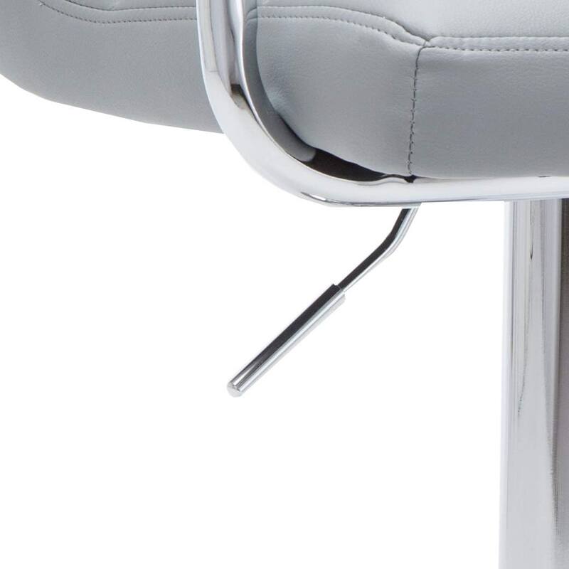 Contemporary Adjustable Swivel Arm Bar Stool with Cushion
