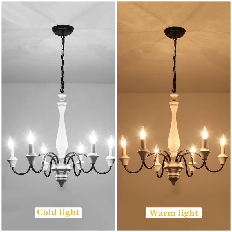 6-Light Farmhouse Branches Chandelier for Bedroom Study Dining Room