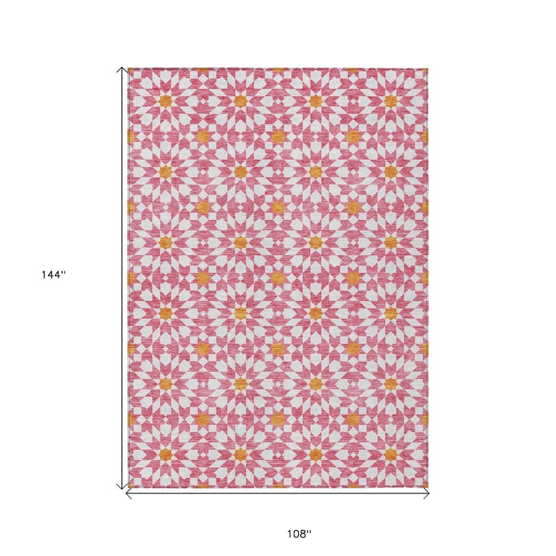 HomeRoots Floral Medallion Transitional Rectangle Outdoor Rug