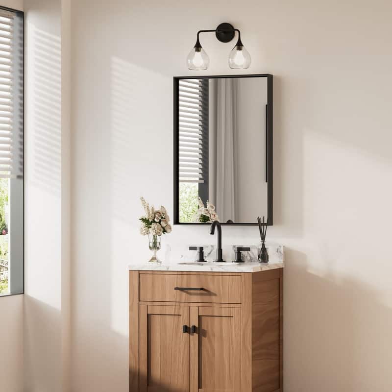 Keonjinn Aluminum Framed Wall Mount Bathroom Vanity Mirror