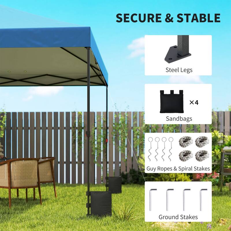 Outsunny 10 x 10 ft Pop Up Canopy Tent with One Push Setup, Easy Setup Outdoor Portable Instant Canopy Shelter