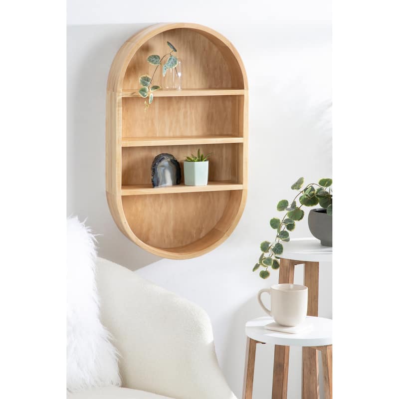 Kate and Laurel Hutton Wood Capsule Wall Shelf