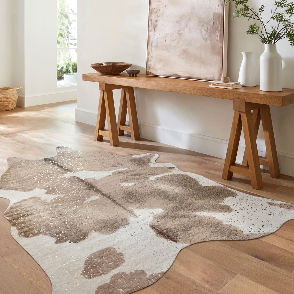 Alexander Home Clayton Faux-cowhide Area Rug