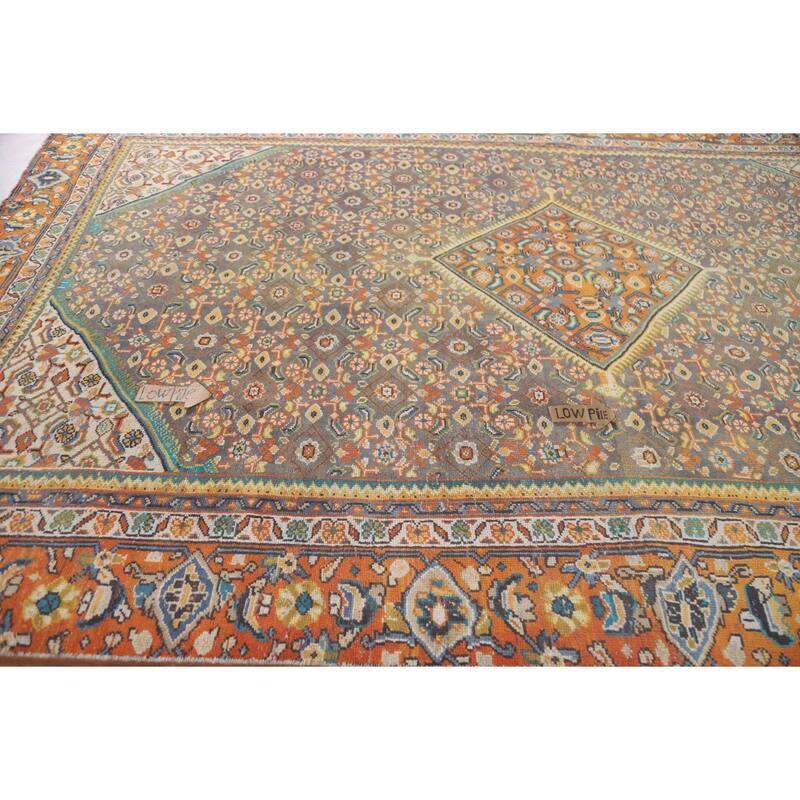 Hand Knotted Oriental 100% Wool Carpet Traditional Medallion Multi-Colored Mahal Area Rug - 12' 0'' X 7' 10''