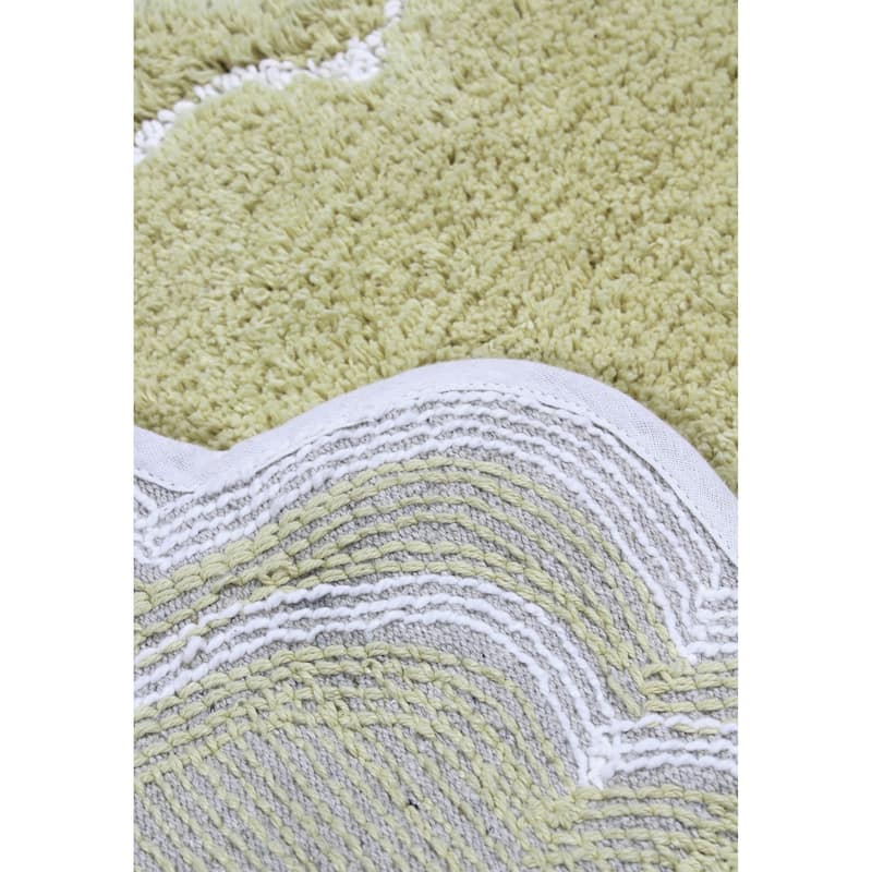 Allure Collection 100% Cotton Non-Slip Bathroom Rug Set, 3 Piece Machine Washable- Bathroom Rug, Bath Rug, U Shaped Contour