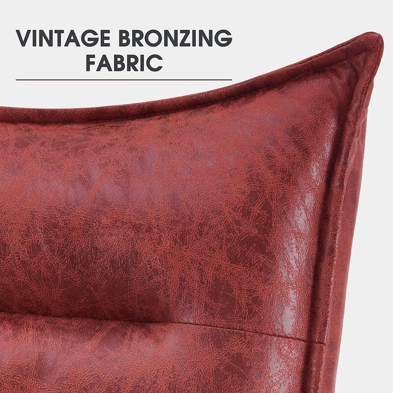 MCombo Modern Chair with Ottoman, Bronzing Fabric Upholstered Leisure Chairs