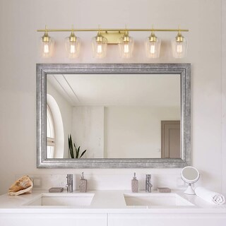 Amboise 6- Light Modern Bathroom Vanity Light with Clear Glass Shade