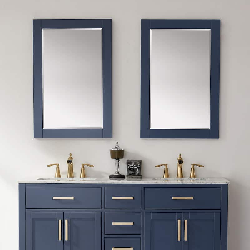 Altair Ivy Rectangular Bathroom Wood Framed Wall Mirror