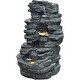 preview thumbnail 7 of 6, Hanover 38-In. 4-Tier Stacked Stone Indoor or Outdoor Garden Fountain with LED Lights for Patio, Deck, Porch