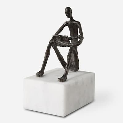 Uttermost Sit Back, Relax And Read, Iron Sculpture - 6'' H X 4'' W X 8.75'' D