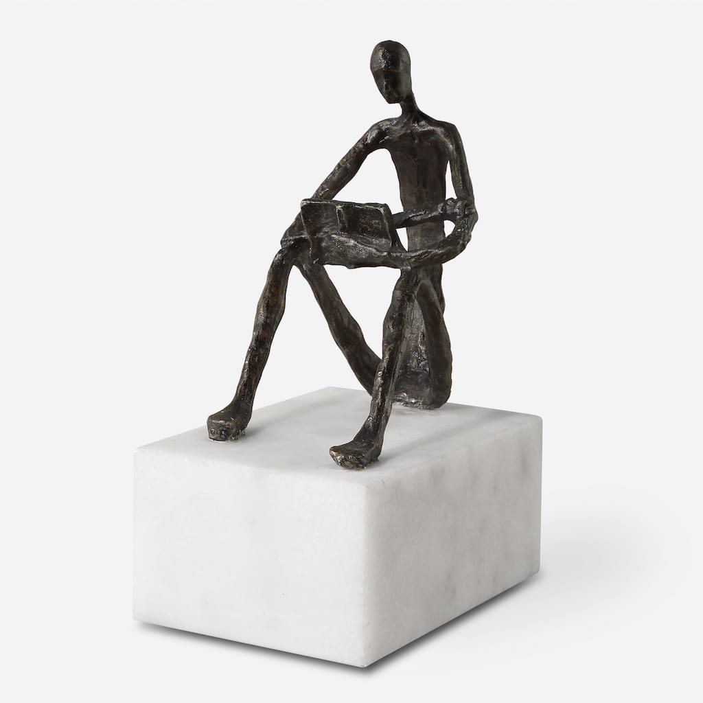 Uttermost Sit Back, Relax And Read, Iron Sculpture - 6'' H X 4'' W X 8.75'' D