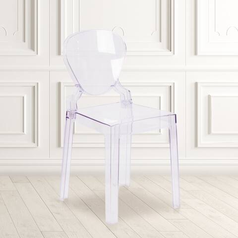 Chair with Tear Back in Transparent Crystal - Wedding Chairs - 15.75"W x 19.5"D x 32.25"H