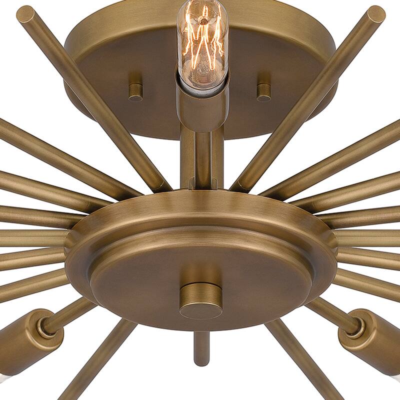 Mesquite 5-Light Weathered Brass Semi-Flush Mount Light
