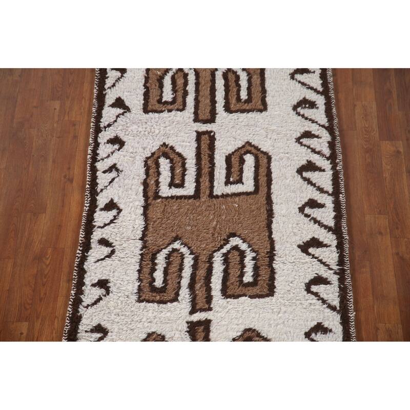 Tribal Anatolian Runner Rug Hand-knotted Wool Carpet - 3'2"x 11'6"