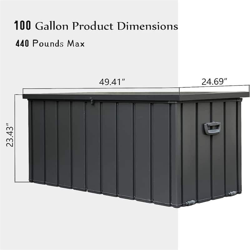 100-200 Gallon Outdoor Storage Deck Box Waterproof, Lockable