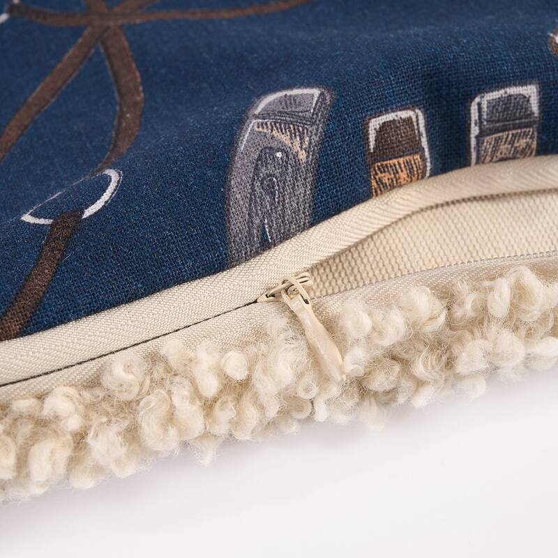 Tasha Polizzi for Paseo Road Western Design Teddy-Backed Bouclé Plush Pillow, 18" x 18"