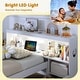 preview thumbnail 11 of 16, Twin Size Bed Frame with LED Light and Bookcase Headboard