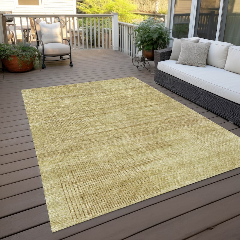 Machine Washable Indoor/ Outdoor Chantille Contemporary Imprints Rug
