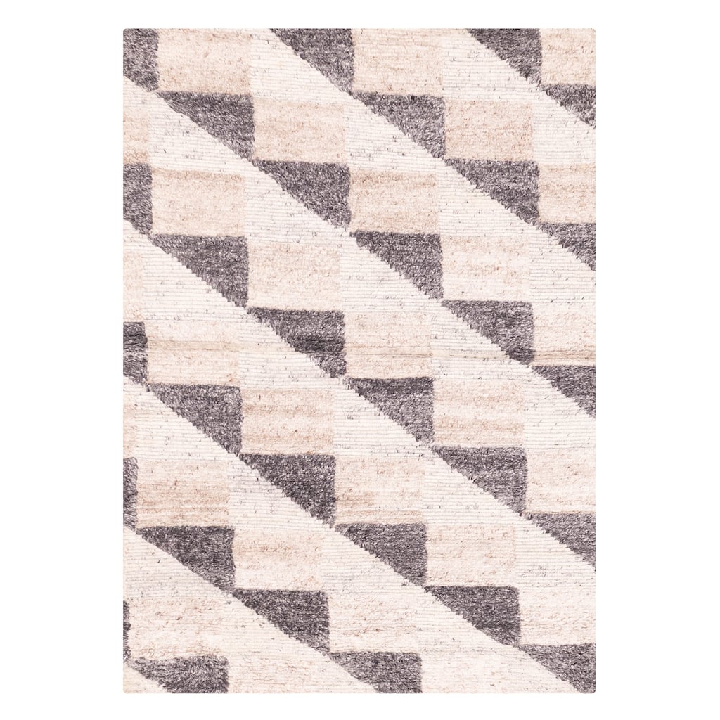 ECARPETGALLERY Hand-knotted Tangier Beige, Tan Wool Rug - 5'4 x 7'7