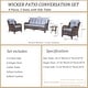 preview thumbnail 22 of 50, 4 Piece Outdoor High Back Wicker Patio Conversation Furniture Sets