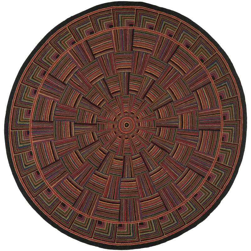 SAFAVIEH Handmade Chelsea Brikena French Country Wool Rug - 8' Round - Multi