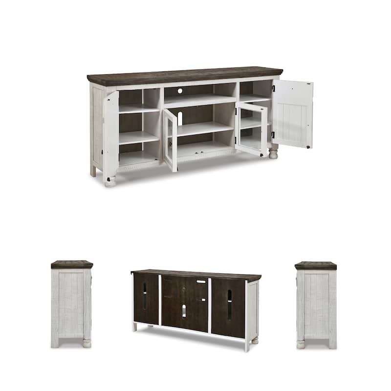 Ashley Furniture Havalance Two-Tone TV Stand - 74"W x 18"D x 36"H