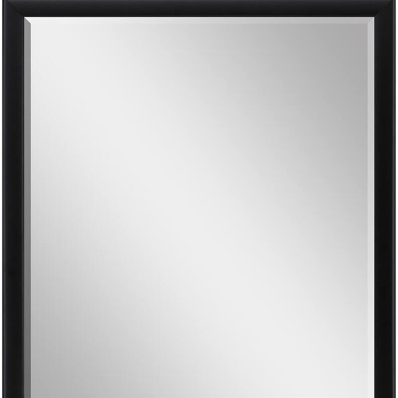 HomeRoots 42" Black Solid Wood Framed Accent Mirror - 32.00 in. x 42.00 in. x 3.00 in.