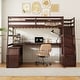 preview thumbnail 17 of 44, Full Size Loft Bed with 7-Drawers, 2-Shelves, Desk, and Playhouse Design - Sturdy Pine Wood Frame with Grey Finish for Kids