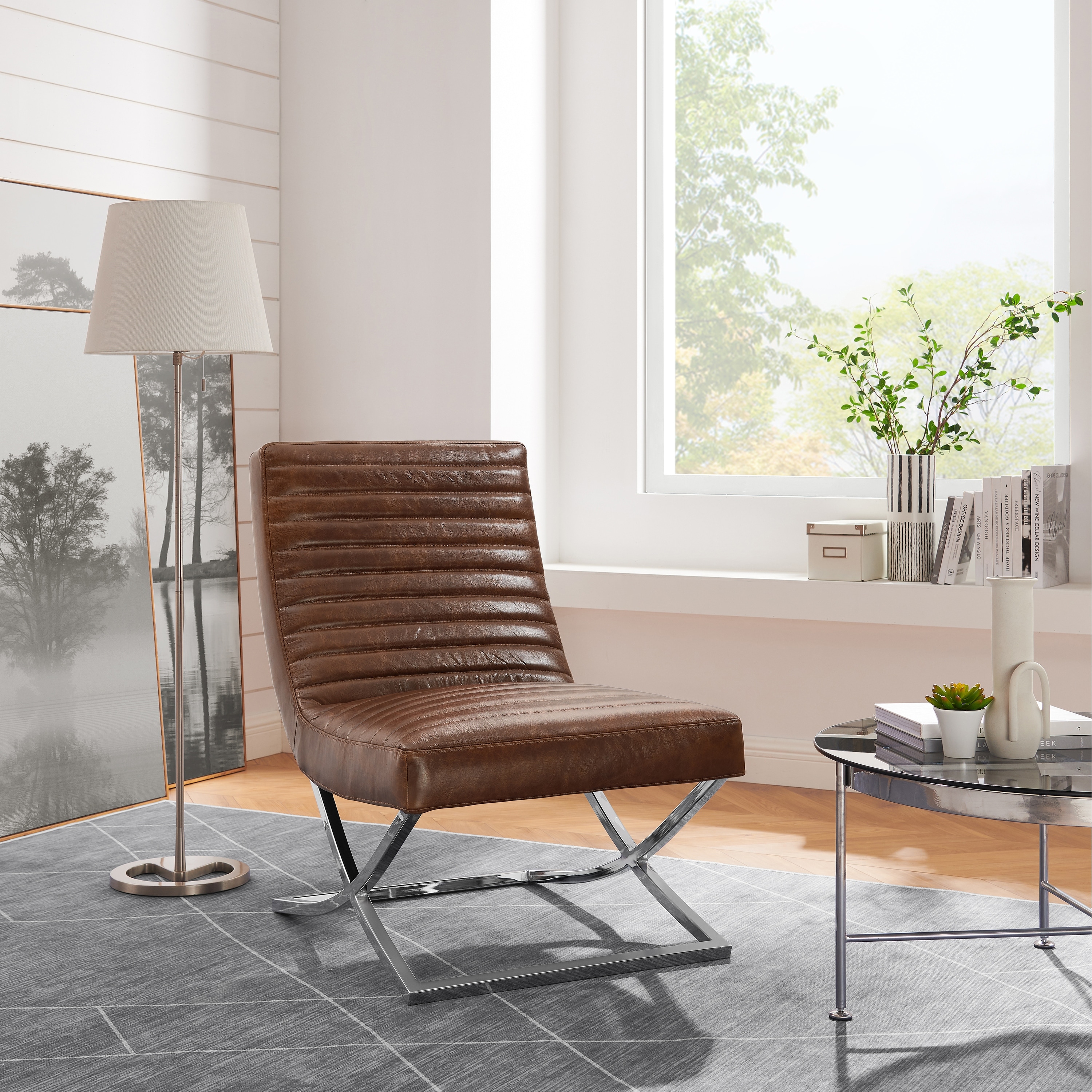 Art Leon Retro Armless Leather Chair On Sale Bed Bath Beyond