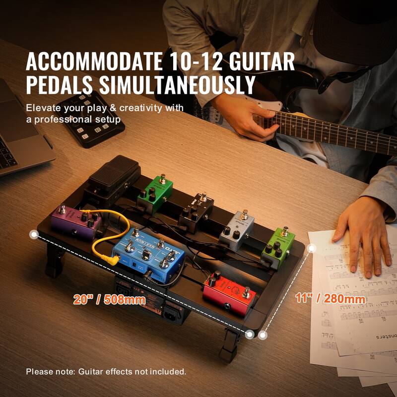 Guitar Pedal Board Fixed Strap Shoulder Strap, Accommodate 8 Guitar Pedals