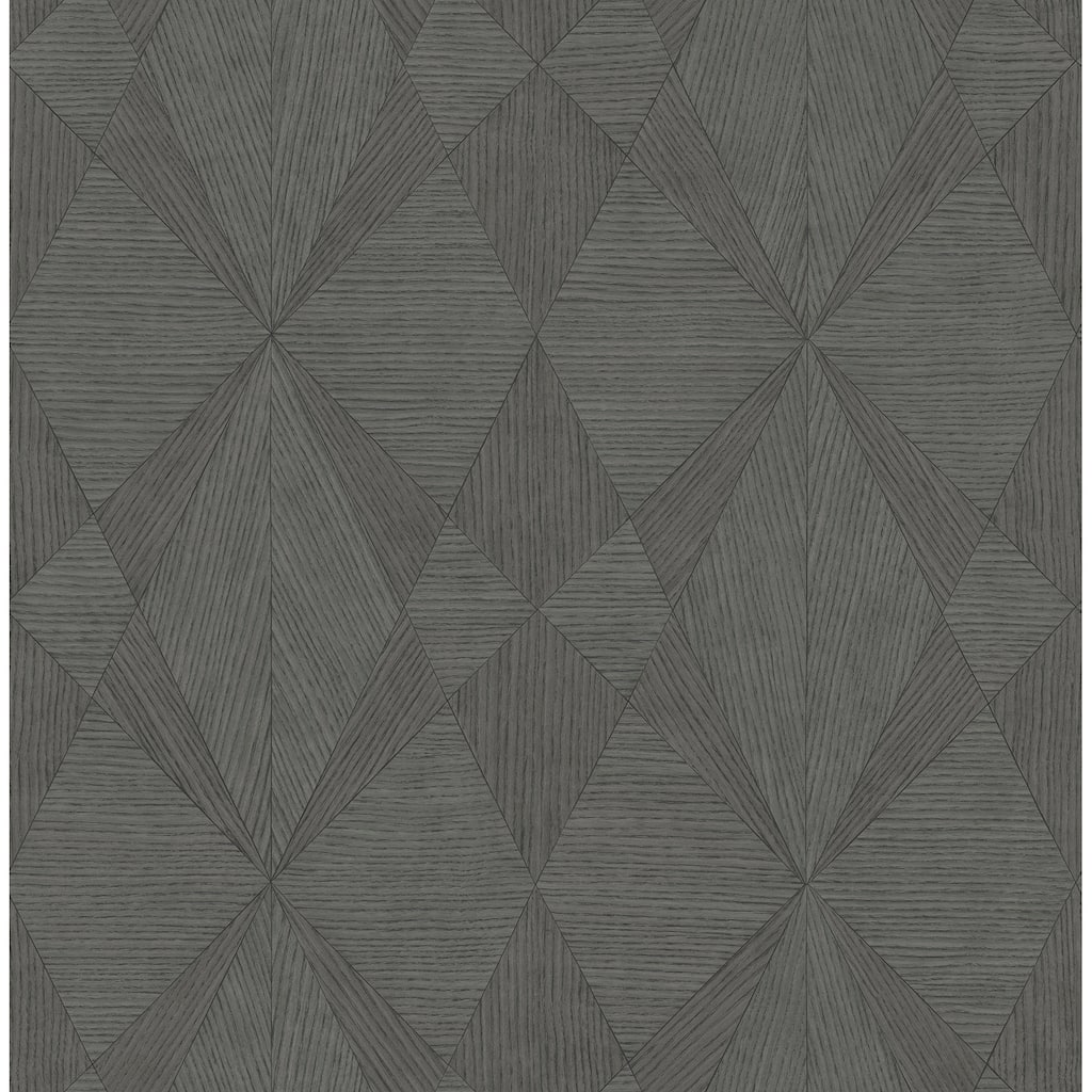 A-Street Prints Intrinsic Dark Grey Geometric Wood Wallpaper
